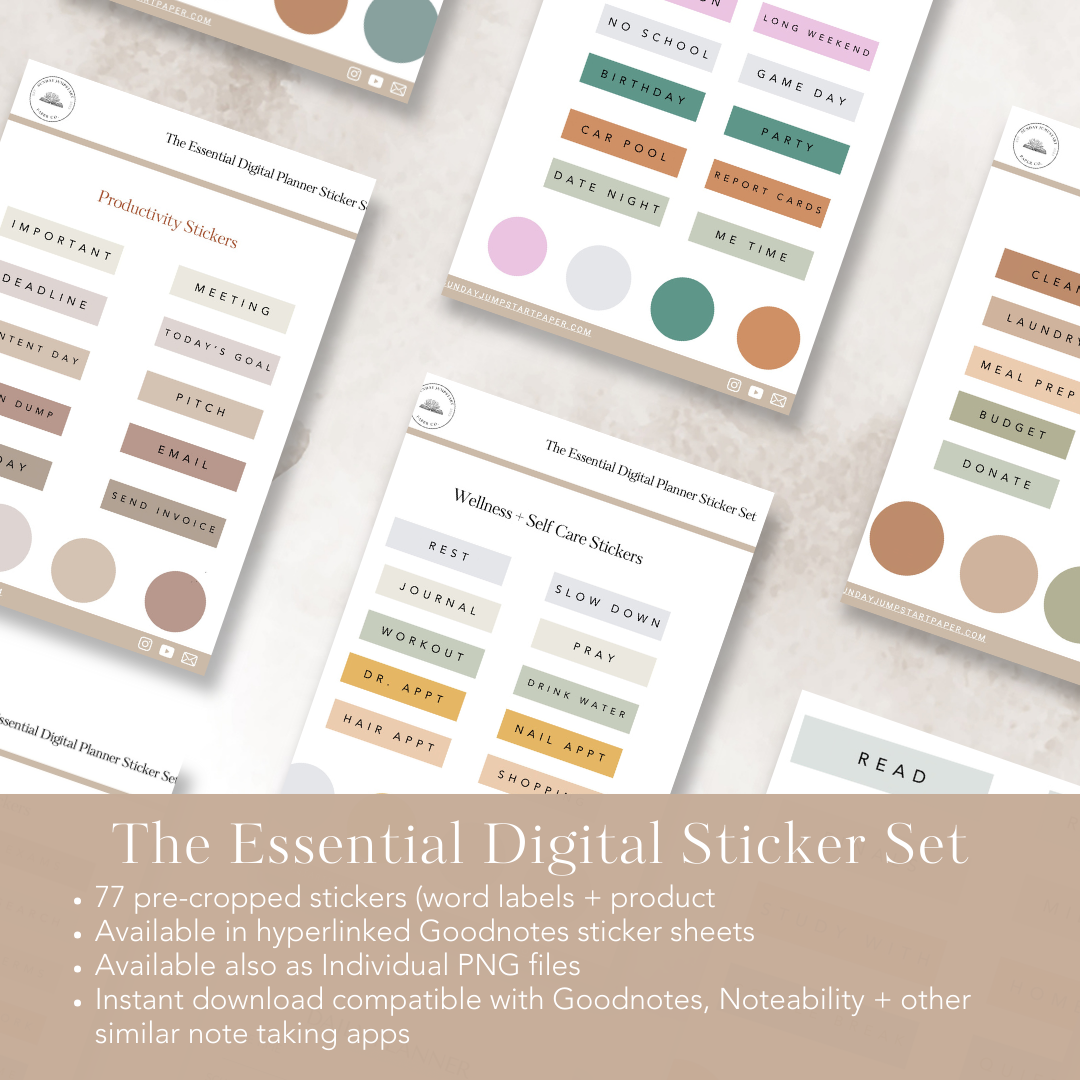 The Essential Digital Planner Sticker Set