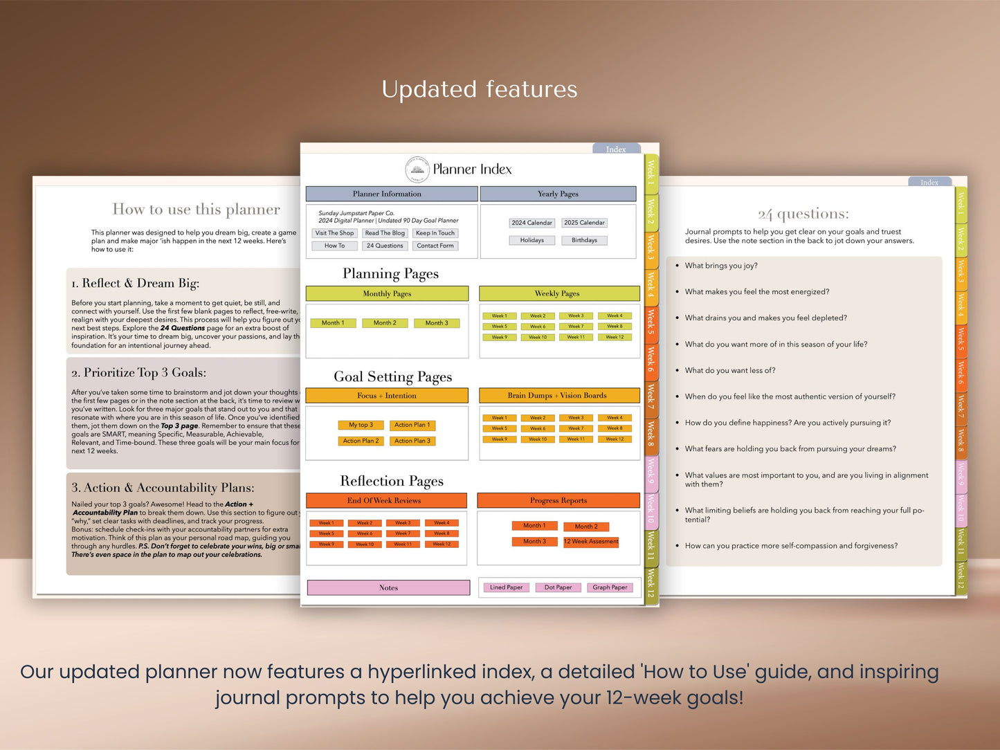 The Big Goals Action Plan: 12 Week Digital Planner [Color Block Cover]