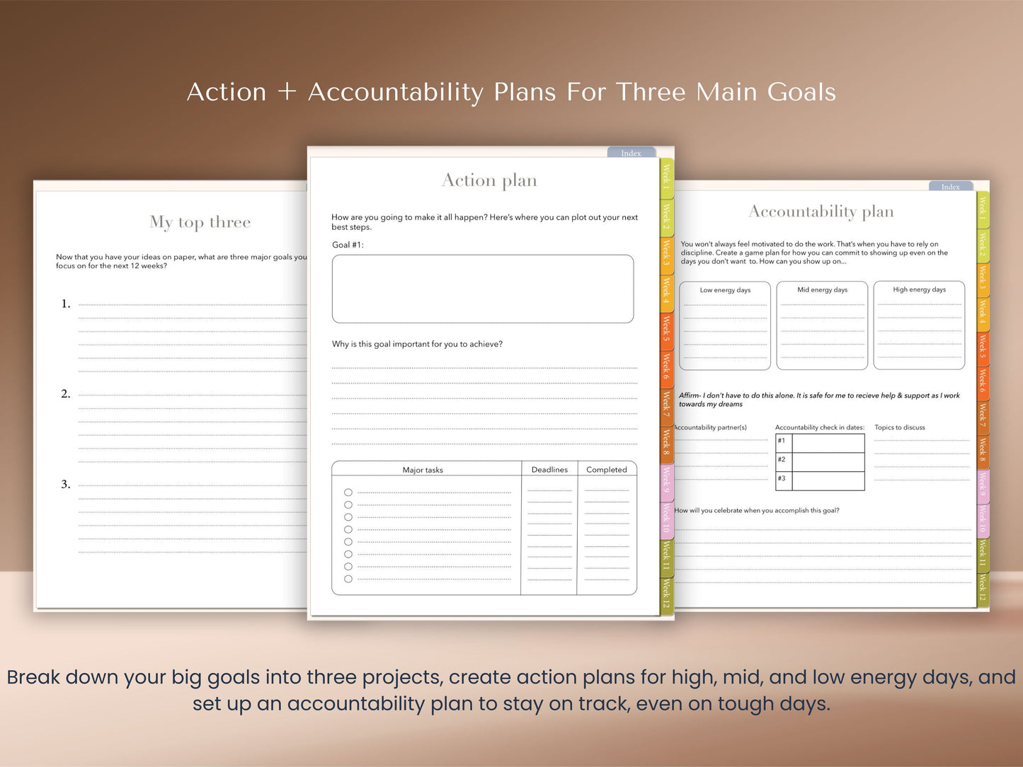 The Big Goals Action Plan: 12 Week Digital Planner [Color Block Cover]