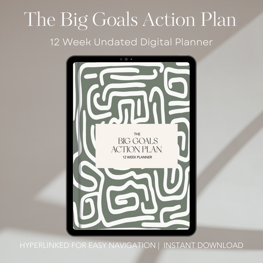 The Big Goals Action Plan: 12 Week Digital Planner (Matcha Cover)