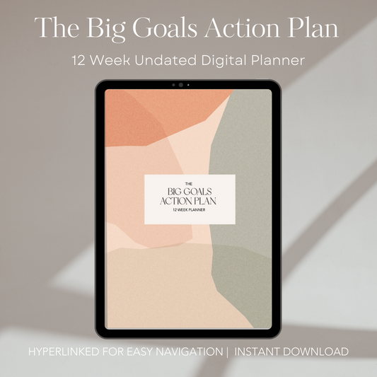 The Big Goals Action Plan: 12 Week Digital Planner (Mocha Cover)